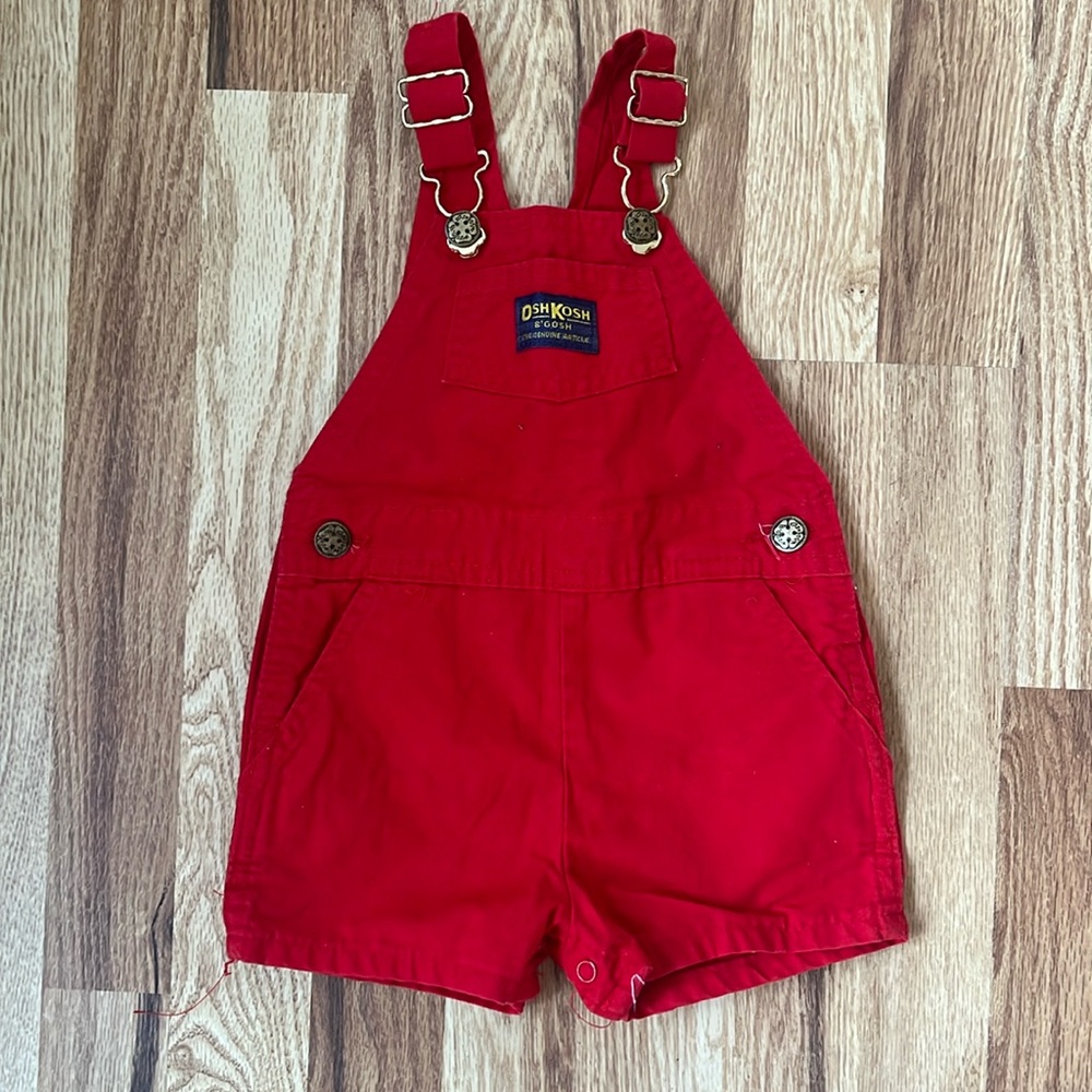 Vintage OshKosh B'Gosh Red Overalls | Size 24M